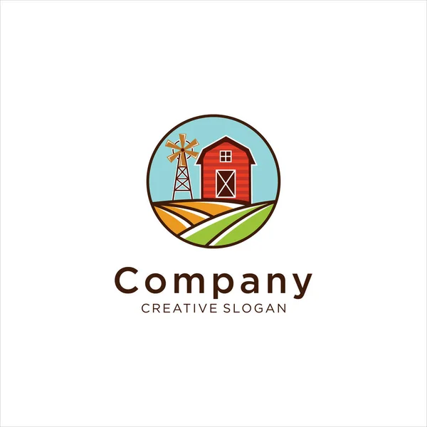 Landscape Logo Design Ilustração Stock Logotipo Jardim Logotipo Quinta Natureza — Vetor de Stock