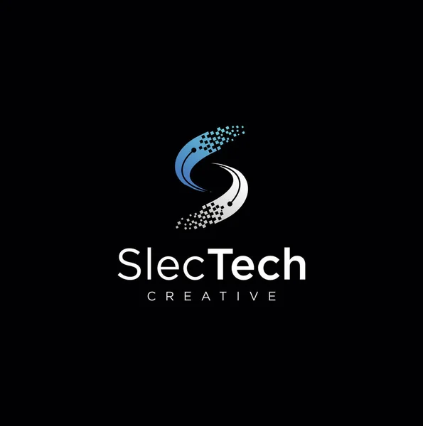 List Tech Logo Design Ilustracja Tech Digital Logo Design — Wektor stockowy