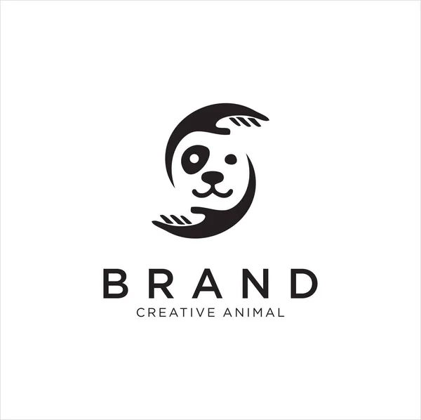 Logo Dog Hand Stock Ilustrace Logo Pro Péči Psa Symboly — Stockový vektor