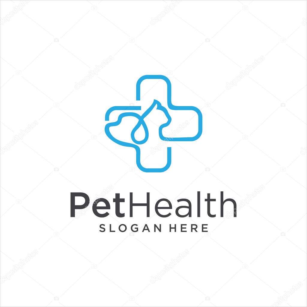 Pet Shop Logo . Pet logo design . Dog cat logo . Animal Pet Care Logo . Vet logo, Pet Store . Pet Health Logo