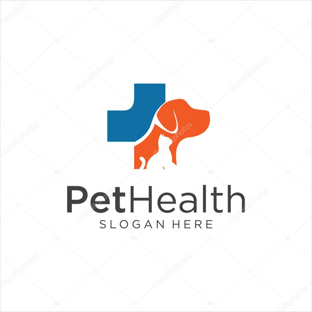 Pet Shop Logo . Pet logo design . Dog cat logo . Animal Pet Care Logo . Vet logo, Pet Store . Pet Health Logo