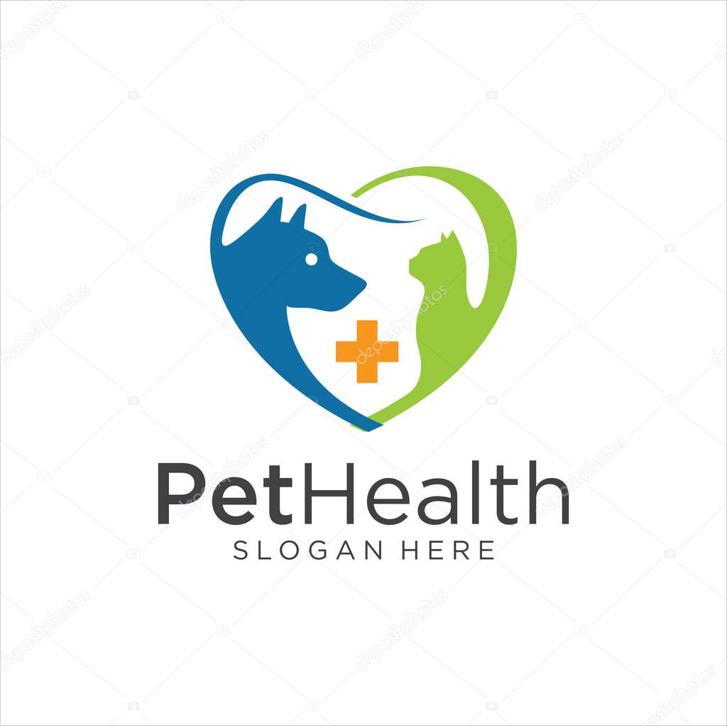 Pet Shop Logo . Pet logo design . Dog cat logo . Animal Pet Care Logo . Vet logo, Pet Store . Pet Health Logo