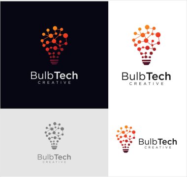 Ampul teknolojisi logosu, yaratıcı ampul logosu, ampul dijital logo teknolojisi fikri, ampul logosu tasarımı