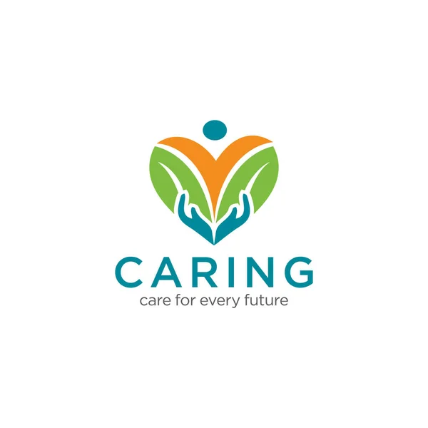 Caring Logo Design Vector Stock Illustration Care Logo Caring Hands — Stock Vector