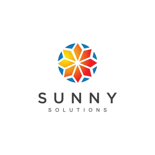 太陽のロゴデザインテンプレート 太陽のロゴ 日の出ロゴ — ストックベクタ