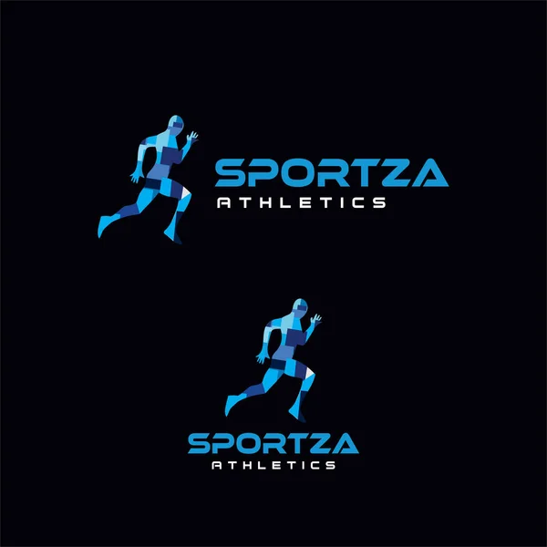 Eseguire Logo Design Vettore Stock Simbolo Esecuzione Logo Sport Concetto — Vettoriale Stock