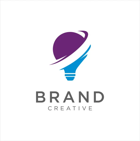Ícone Logotipo Tecnologia Lâmpada Inteligente Ideia Criativo Logotipo Lâmpada Bulb —  Vetores de Stock