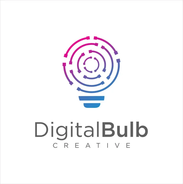 Icono Del Logotipo Tecnología Bombilla Idea Creativo Logotipo Bombilla Bombilla — Archivo Imágenes Vectoriales