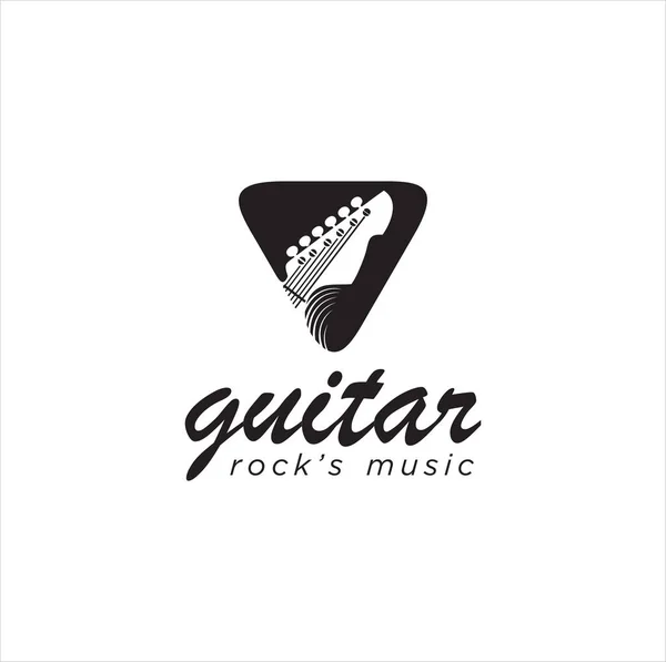 Logo Guitar Vintage Hipster Retro Logo Guitar School Logo Festival — Image vectorielle