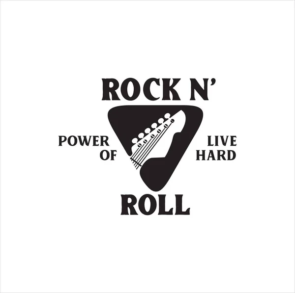 吉他标志复古 吉他学校标志 节庆音乐摇滚标志 摇滚摇滚音乐标志 标签和设计元素 — 图库矢量图片
