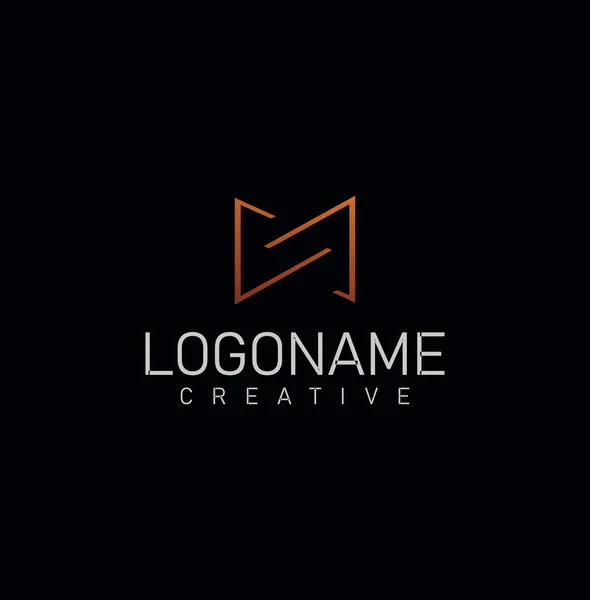 Monogram Hexagon Letter Logo Luxury Thin Black Monogram Outline Contour — Stockvector
