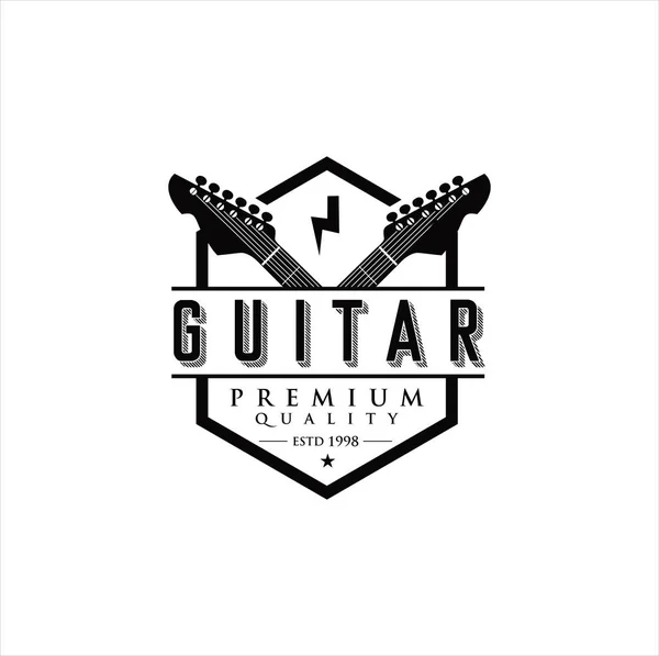 Logo Guitare Design Vectoriel Illustration Stock Logo Guitar Shop Logo — Image vectorielle