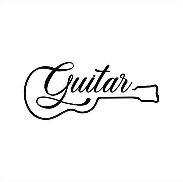 Logo Guitare Design Vectoriel Illustration Stock Logo Guitar Shop Logo — Image vectorielle