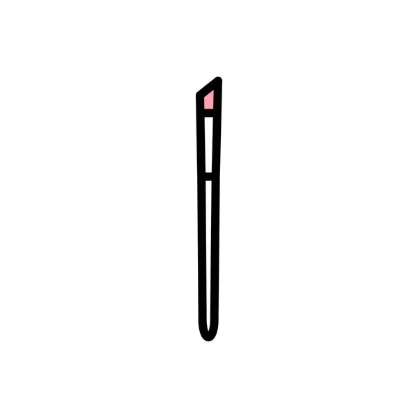 Векторная Скошенная Иконка Макияжа Плоском Стиле Черным Штрихом Розовая Заливка — стоковый вектор