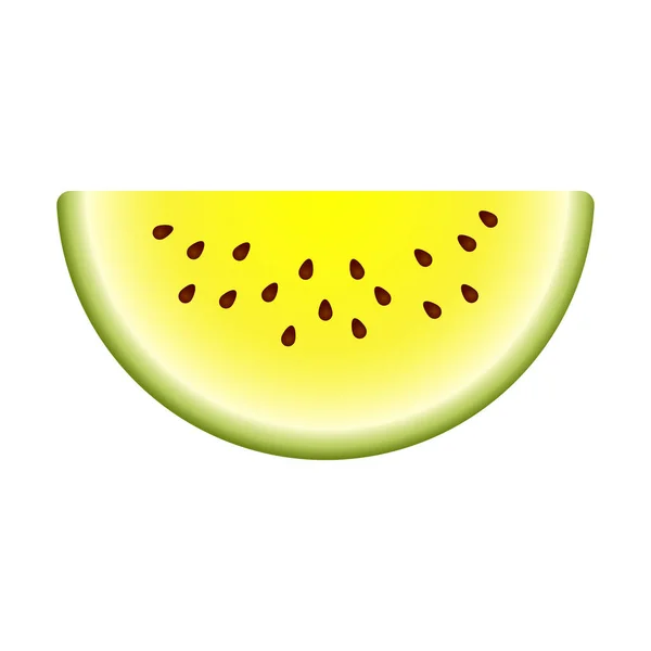 Vector Halbkreis Scheibe Gelbe Wassermelone Nette Vector Illustration Gradient Füllen — Stockvektor