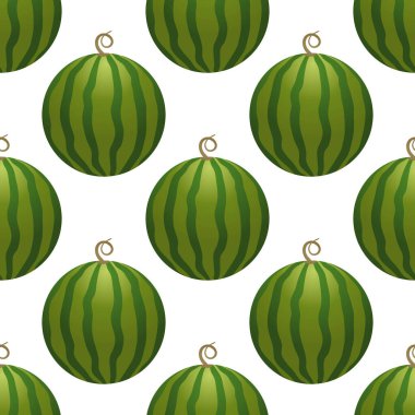 Vektör karpuz pürüzsüz desen. Beyaz arka planda tam karpuz. Renkli vektör illüstrasyon gradyan dolgusu