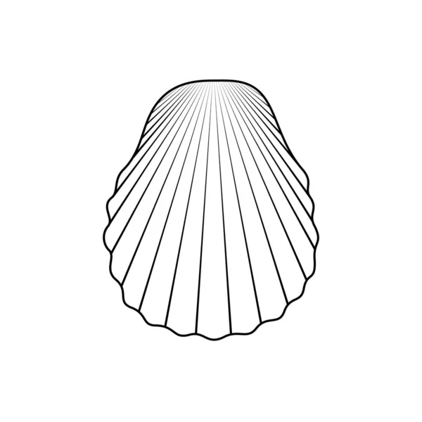 Διανυσματικό Χέρι Ζωγραφισμένο Κοχύλι Εικονίδιο Seashell Απομονωμένο Λευκό Φόντο — Διανυσματικό Αρχείο