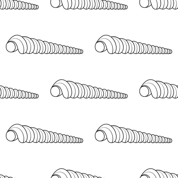 Modello Vettoriale Senza Cuciture Con Conchiglie Disegnate Mano Bellissimi Elementi — Vettoriale Stock