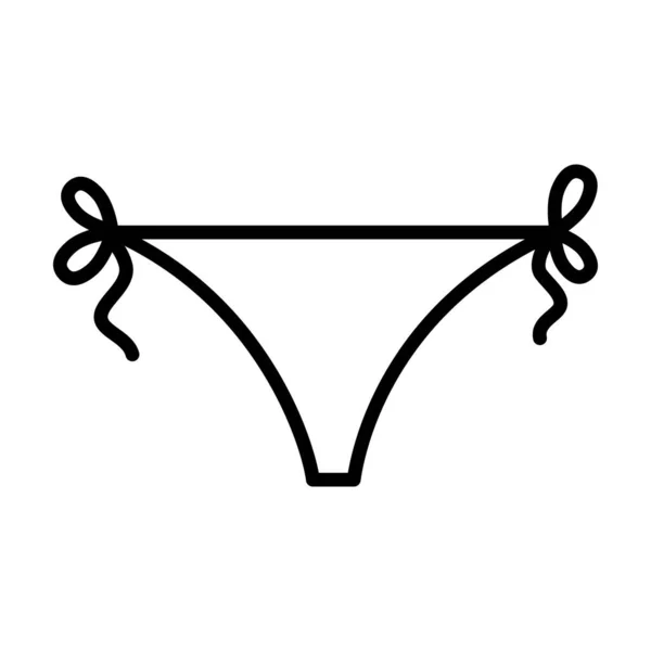 Set Vector Linear Icons Female Panties Isolated White Background