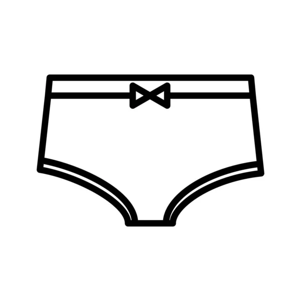 Female Panties Vector Linear Icon Isolated White Background Outline Illustration — Stock Vector