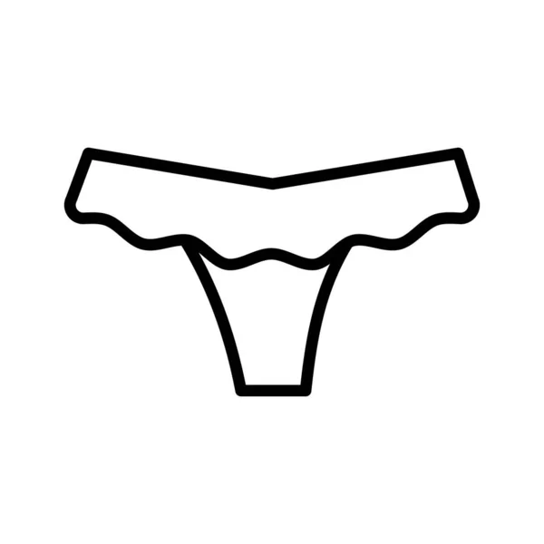 Ženské Kalhotky Vektor Lineární Ikona Izolované Bílém Pozadí Obrys Ilustrace — Stockový vektor
