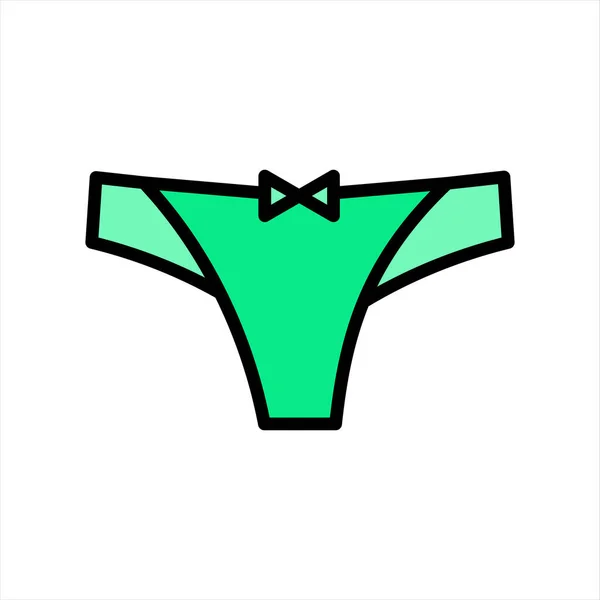Female Panties Vector Icon Flat Style Isolated White Background Illustration — Stock Vector