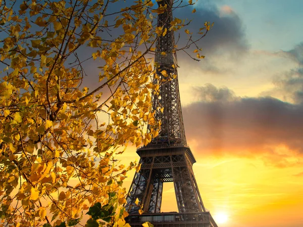 Torre Eiffel Tramonto Parigi Francia — Foto Stock