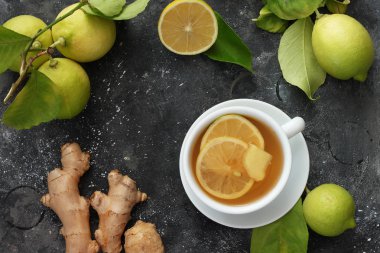 limon ile sağlıklı zencefil çayı 