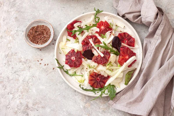 Salada Fresca Com Erva Doce Laranjas Sangrentas — Fotografia de Stock