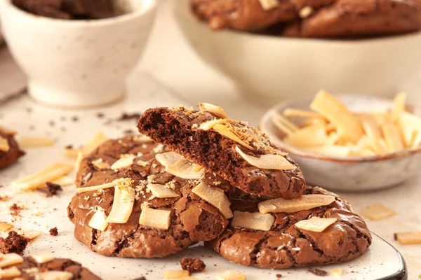 Chocolate Chip Cookies Coconut Nuts Gluten Free — Stock Photo, Image