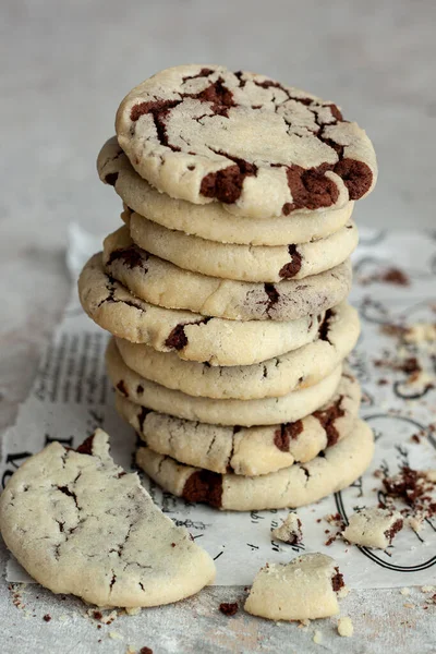 Stack Chocolate Chip Cookies — Stock Photo, Image