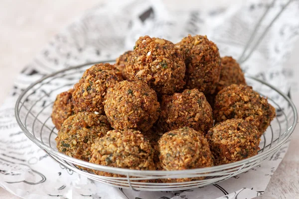 Vegetarisches Gericht Falafel Bällchen Aus Gewürzten Kichererbsen — Stockfoto