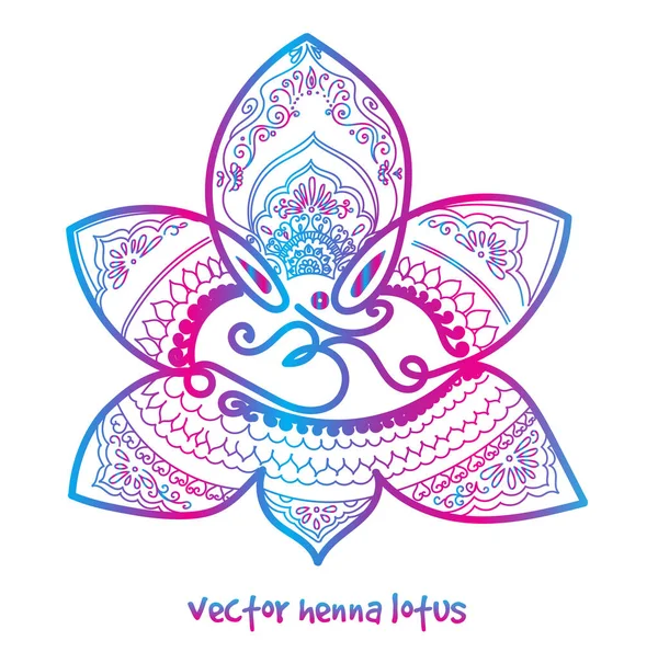 Tattoo henna lotus — Stock vektor