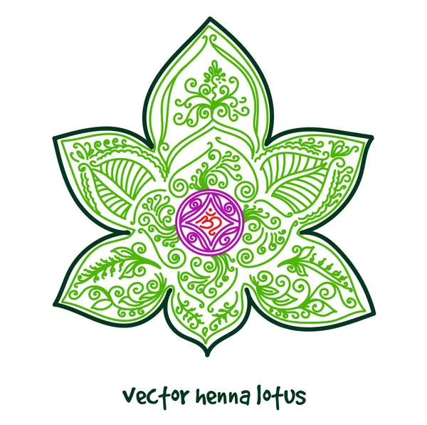 Tattoo henna lotus — Wektor stockowy