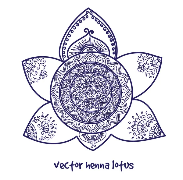 Tatouage henné lotus — Image vectorielle