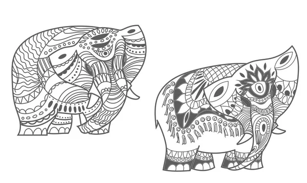 Indian elephants set Vector Graphics