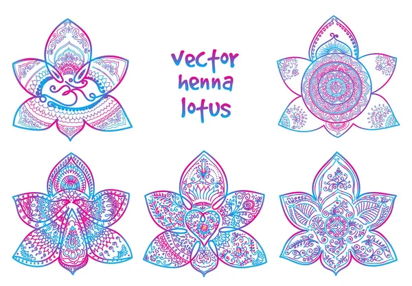 Tattoo henna lotus — 스톡 벡터