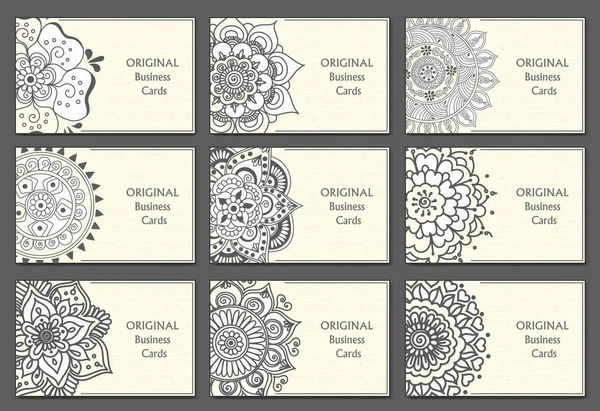 Business Cards set with abstract pattern Royalty Free Stock Vectors