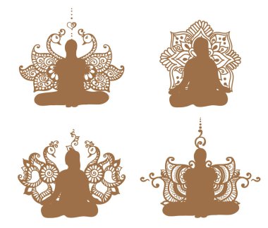 vektör meditasyon set