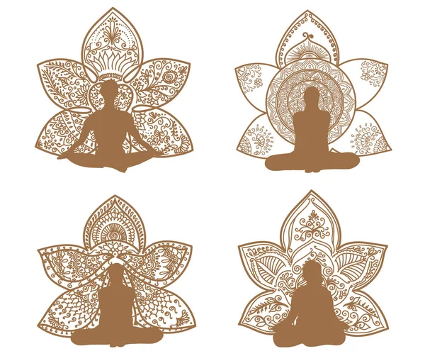 vektör meditasyon set