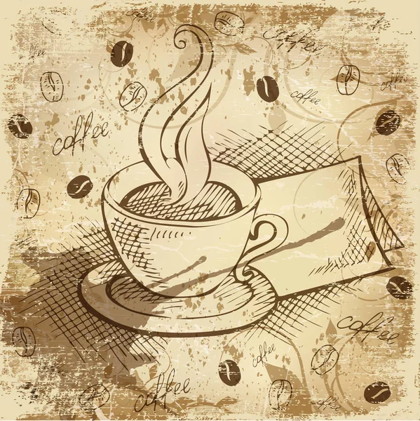 Fondo invitación café — Vector de stock