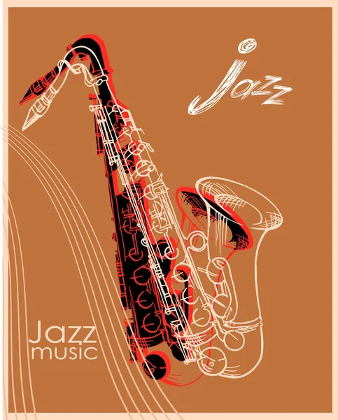 Jazz saxofon affisch — Stock vektor