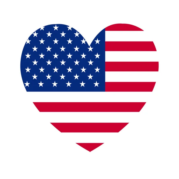 Herz der amerikanischen Flagge — Stockvektor