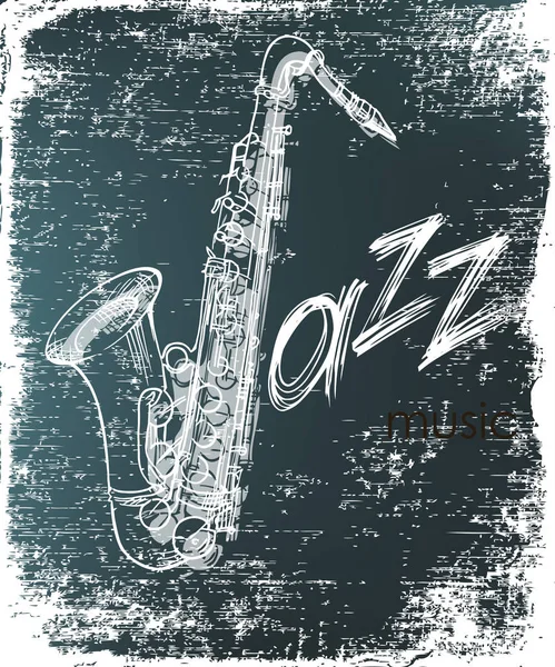 Saxophone poster art concert — Stok Vektör