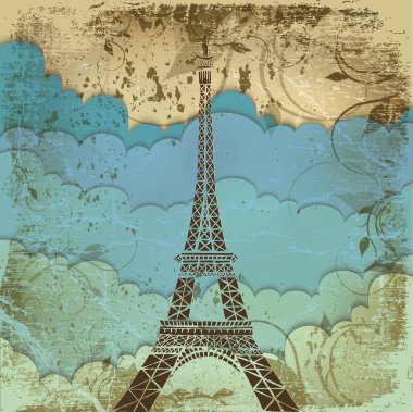 Eyfel Kulesi ile bulutlar