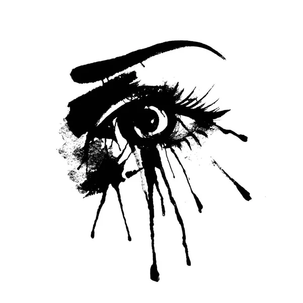 Hermoso ojo femenino con salpicaduras de tinta — Archivo Imágenes Vectoriales