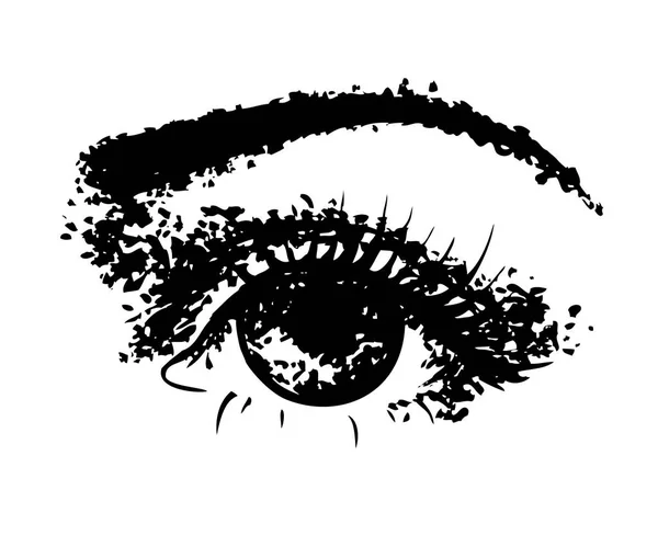 Ženské oko ručně nakreslený rukopis — Stockový vektor
