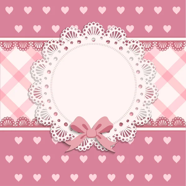 Tarjeta de felicitación rosa para niñas — Vector de stock