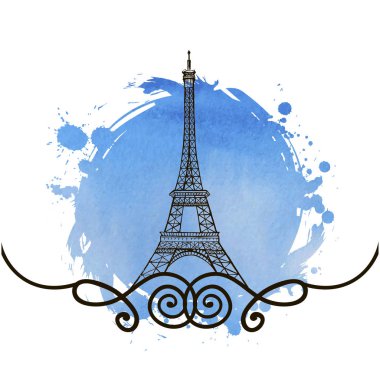 Eyfel Kulesi el çekilmiş. Paris