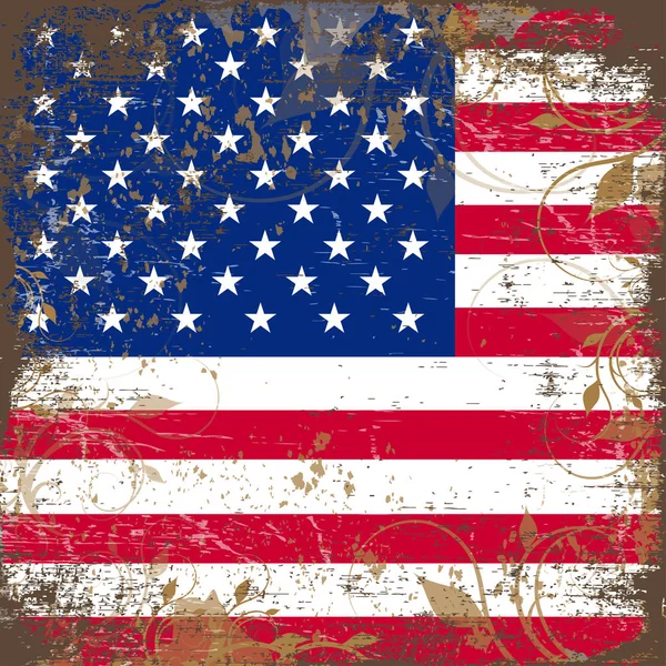 Bandera grunge americana — Vector de stock